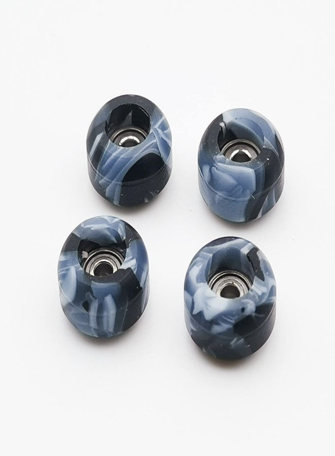 RACOFSB Fingerboard Wheels with Bearing CNC Lathed Swirl Color New Material (Black mix) - Image 4